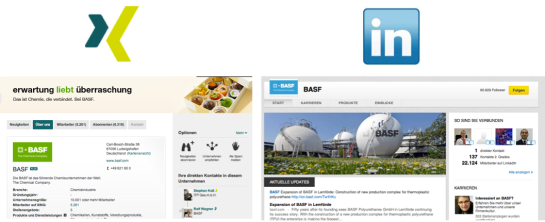 BASF bei Xing und LinkedIn